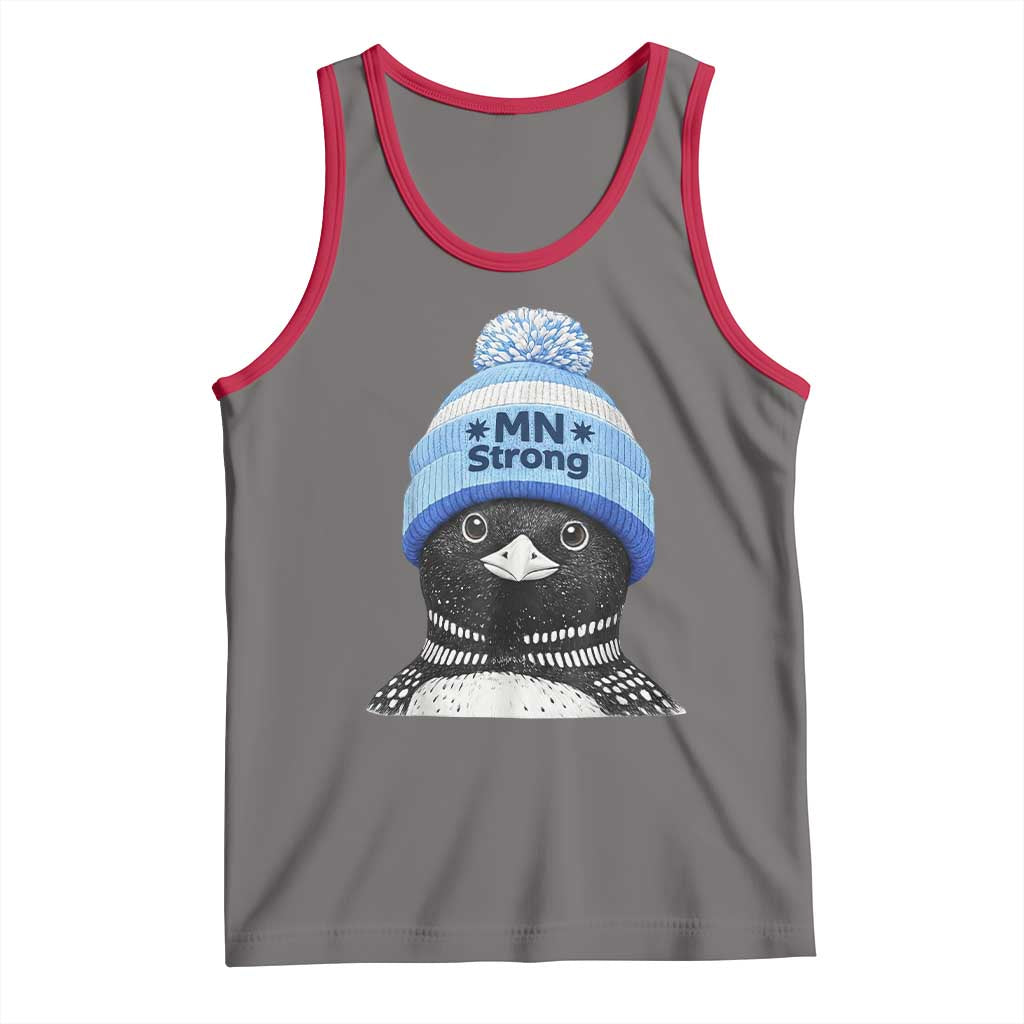 MN Strong Winter Loon with Blue Beanie Tank Top Stand with Minnesota Justice Protest TS02 Deep Heather Red Print Your Wear