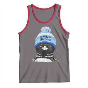 MN Strong Winter Loon with Blue Beanie Tank Top Stand with Minnesota Justice Protest TS02 Deep Heather Red Print Your Wear