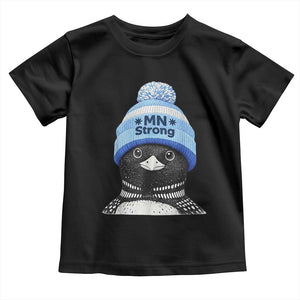 MN Strong Winter Loon with Blue Beanie Toddler T Shirt Stand with Minnesota Justice Protest TS02 Black Print Your Wear
