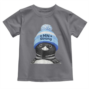 MN Strong Winter Loon with Blue Beanie Toddler T Shirt Stand with Minnesota Justice Protest TS02 Charcoal Print Your Wear