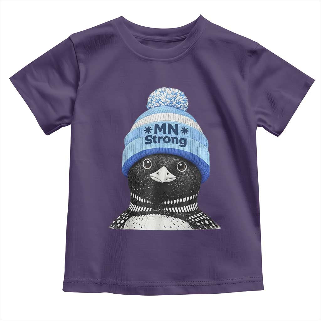 MN Strong Winter Loon with Blue Beanie Toddler T Shirt Stand with Minnesota Justice Protest TS02 Purple Print Your Wear
