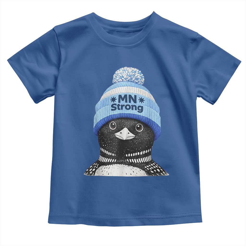 MN Strong Winter Loon with Blue Beanie Toddler T Shirt Stand with Minnesota Justice Protest TS02 Royal Blue Print Your Wear