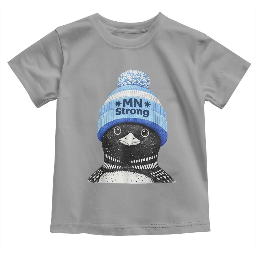 MN Strong Winter Loon with Blue Beanie Toddler T Shirt Stand with Minnesota Justice Protest TS02 Sport Gray Print Your Wear