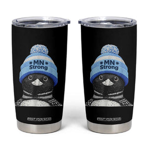MN Strong Winter Loon with Blue Beanie Tumbler Cup Stand with Minnesota Justice Protest TS02 Black Print Your Wear