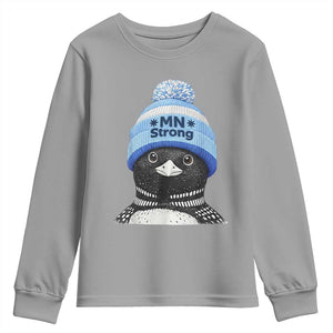 MN Strong Winter Loon with Blue Beanie Youth Sweatshirt Stand with Minnesota Justice Protest TS02 Sport Gray Print Your Wear