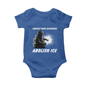 Protect Your Neighbors Abolish Ice Baby Onesie Monster Resitance Protest Graphic TS02 Royal Blue Print Your Wear