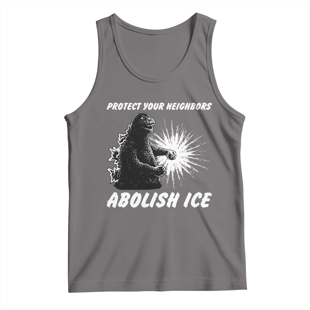 Protect Your Neighbors Abolish Ice Tank Top Monster Resitance Protest Graphic TS02 Deep Heather Print Your Wear