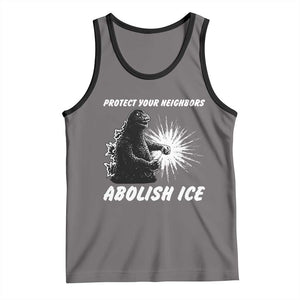 Protect Your Neighbors Abolish Ice Tank Top Monster Resitance Protest Graphic TS02 Deep Heather Black Print Your Wear
