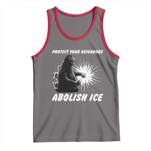 Protect Your Neighbors Abolish Ice Tank Top Monster Resitance Protest Graphic TS02 Deep Heather Red Print Your Wear