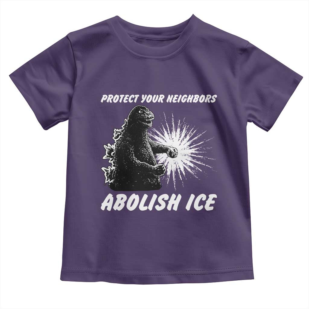 Protect Your Neighbors Abolish Ice Toddler T Shirt Monster Resitance Protest Graphic TS02 Purple Print Your Wear