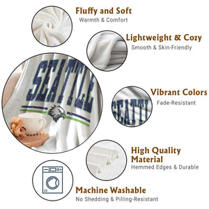 Seattle City Pride Throw Blanket Vintage Game Day Sports Fan Style TS02 Print Your Wear