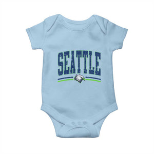 Seattle City Pride Baby Onesie Vintage Game Day Sports Fan Style TS02 Light Blue Print Your Wear
