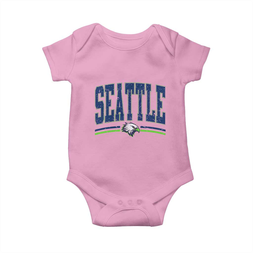 Seattle City Pride Baby Onesie Vintage Game Day Sports Fan Style TS02 Light Pink Print Your Wear
