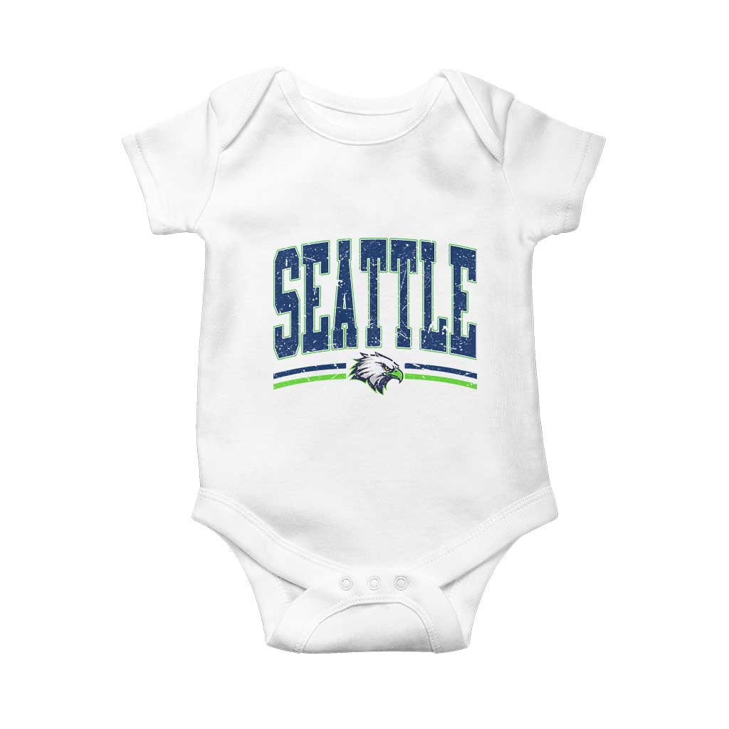 Seattle City Pride Baby Onesie Vintage Game Day Sports Fan Style TS02 White Print Your Wear