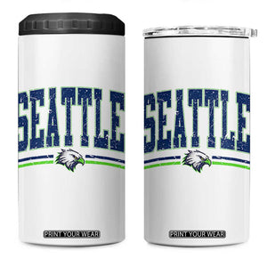 Seattle City Pride 4 in 1 Can Cooler Tumbler Vintage Game Day Sports Fan Style TS02 One Size: 16 oz White Print Your Wear