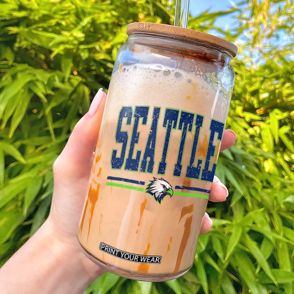 Seattle City Pride Glass Can Vintage Game Day Sports Fan Style TS02 White Print Your Wear