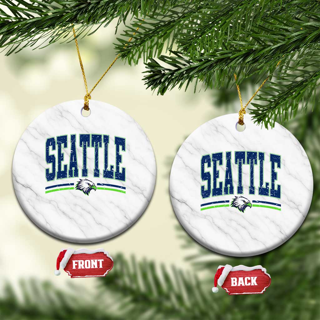 Seattle City Pride Ceramic Ornament Vintage Game Day Sports Fan Style TS02 1pc White Marble Print Your Wear