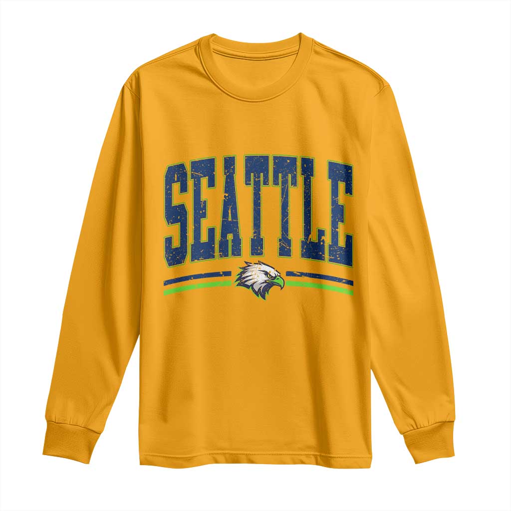 Seattle City Pride Long Sleeve Shirt Vintage Game Day Sports Fan Style TS02 Gold Print Your Wear