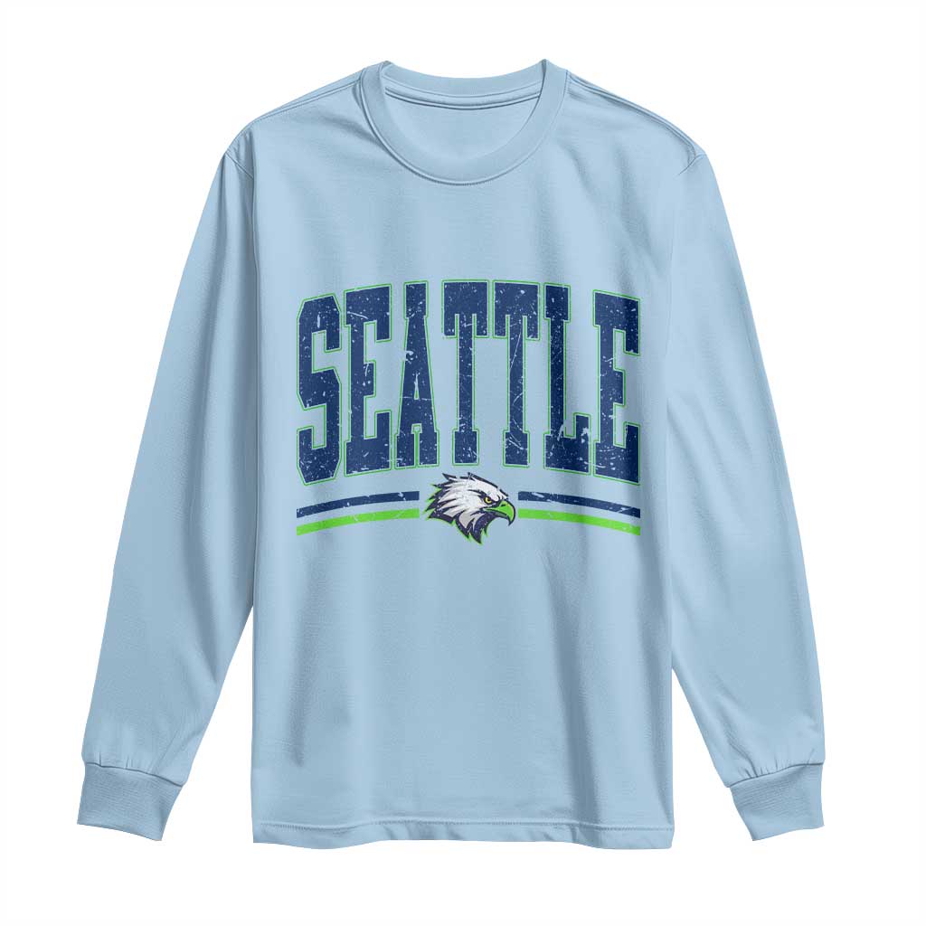 Seattle City Pride Long Sleeve Shirt Vintage Game Day Sports Fan Style TS02 Light Blue Print Your Wear