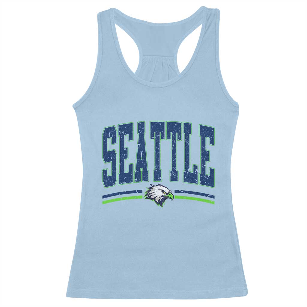 Seattle City Pride Racerback Tank Top Vintage Game Day Sports Fan Style TS02 Light Blue Print Your Wear