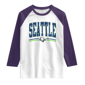 Seattle City Pride Raglan Shirt Vintage Game Day Sports Fan Style TS02 White Purple Print Your Wear