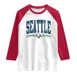 Seattle City Pride Raglan Shirt Vintage Game Day Sports Fan Style TS02 White Red Print Your Wear