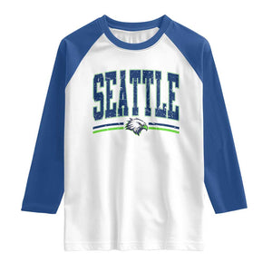 Seattle City Pride Raglan Shirt Vintage Game Day Sports Fan Style TS02 White Royal Print Your Wear