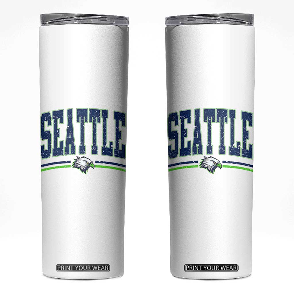 Seattle City Pride Skinny Tumbler Vintage Game Day Sports Fan Style TS02 White Print Your Wear