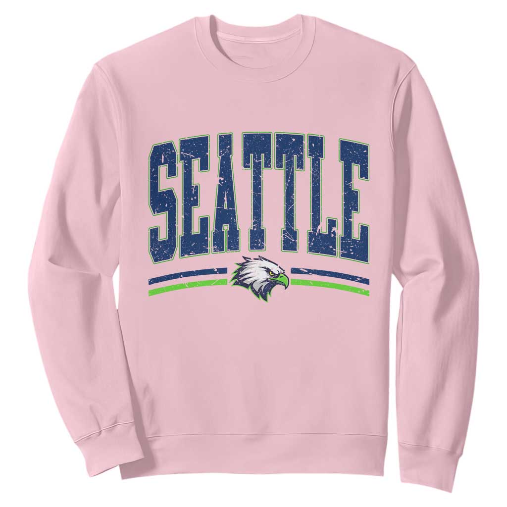 Seattle City Pride Sweatshirt Vintage Game Day Sports Fan Style TS02 Light Pink Print Your Wear