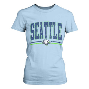 Seattle City Pride T Shirt For Women Vintage Game Day Sports Fan Style TS02 Light Blue Print Your Wear