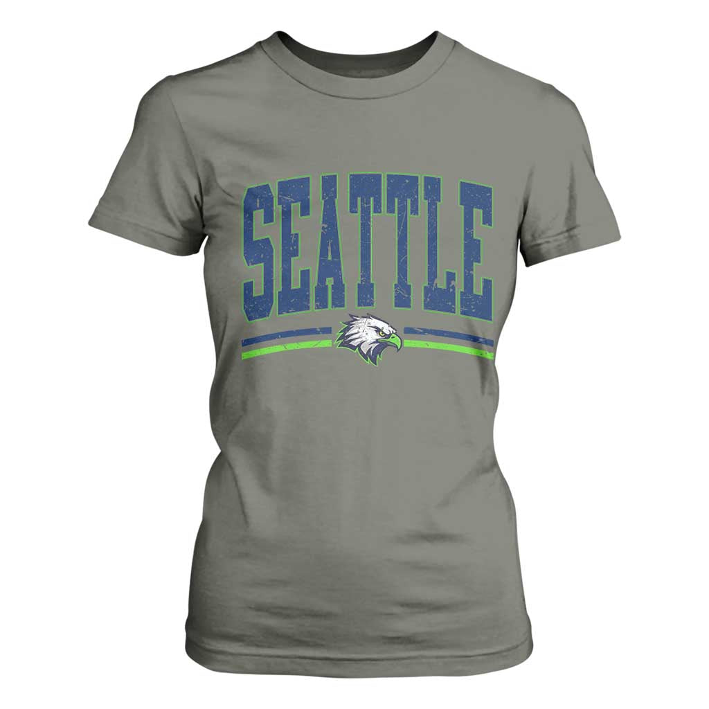 Seattle City Pride T Shirt For Women Vintage Game Day Sports Fan Style TS02 Military Green Print Your Wear