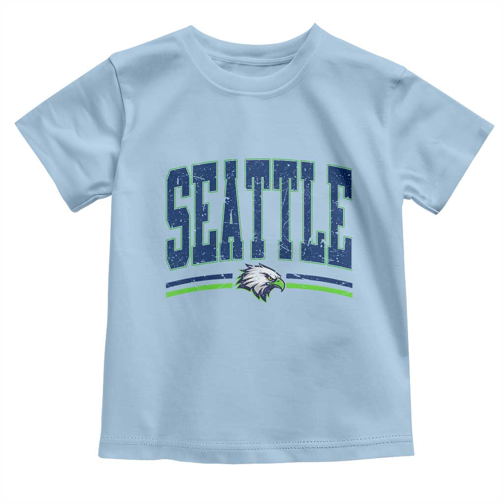 Seattle City Pride Toddler T Shirt Vintage Game Day Sports Fan Style TS02 Light Blue Print Your Wear