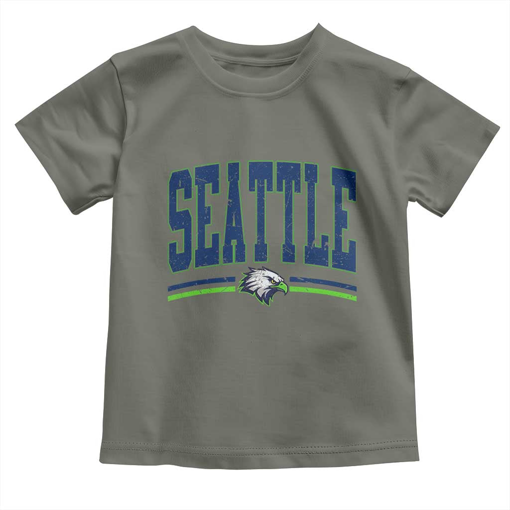 Seattle City Pride Toddler T Shirt Vintage Game Day Sports Fan Style TS02 Military Green Print Your Wear