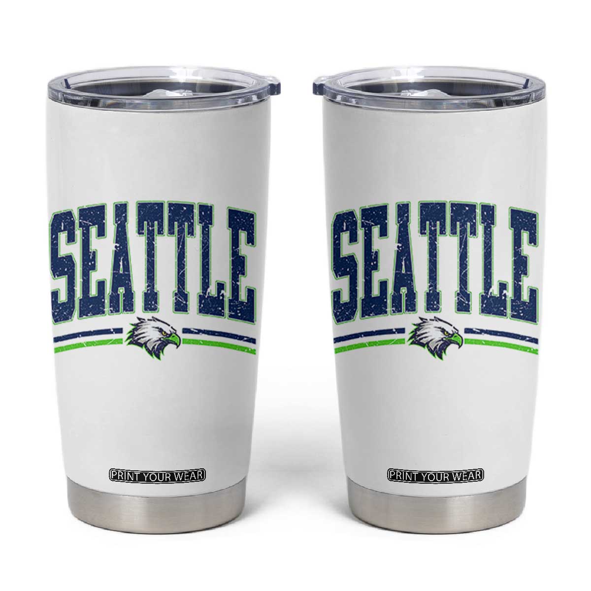 Seattle City Pride Tumbler Cup Vintage Game Day Sports Fan Style TS02 White Print Your Wear