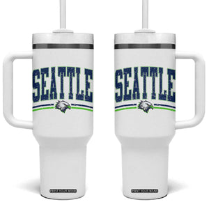 Seattle City Pride Tumbler With Handle Vintage Game Day Sports Fan Style TS02 One Size: 40 oz White Print Your Wear