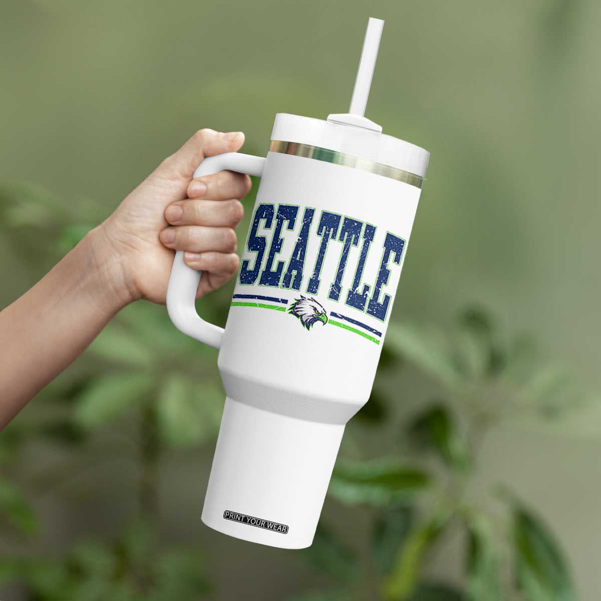 Seattle City Pride Tumbler With Handle Vintage Game Day Sports Fan Style TS02 Print Your Wear