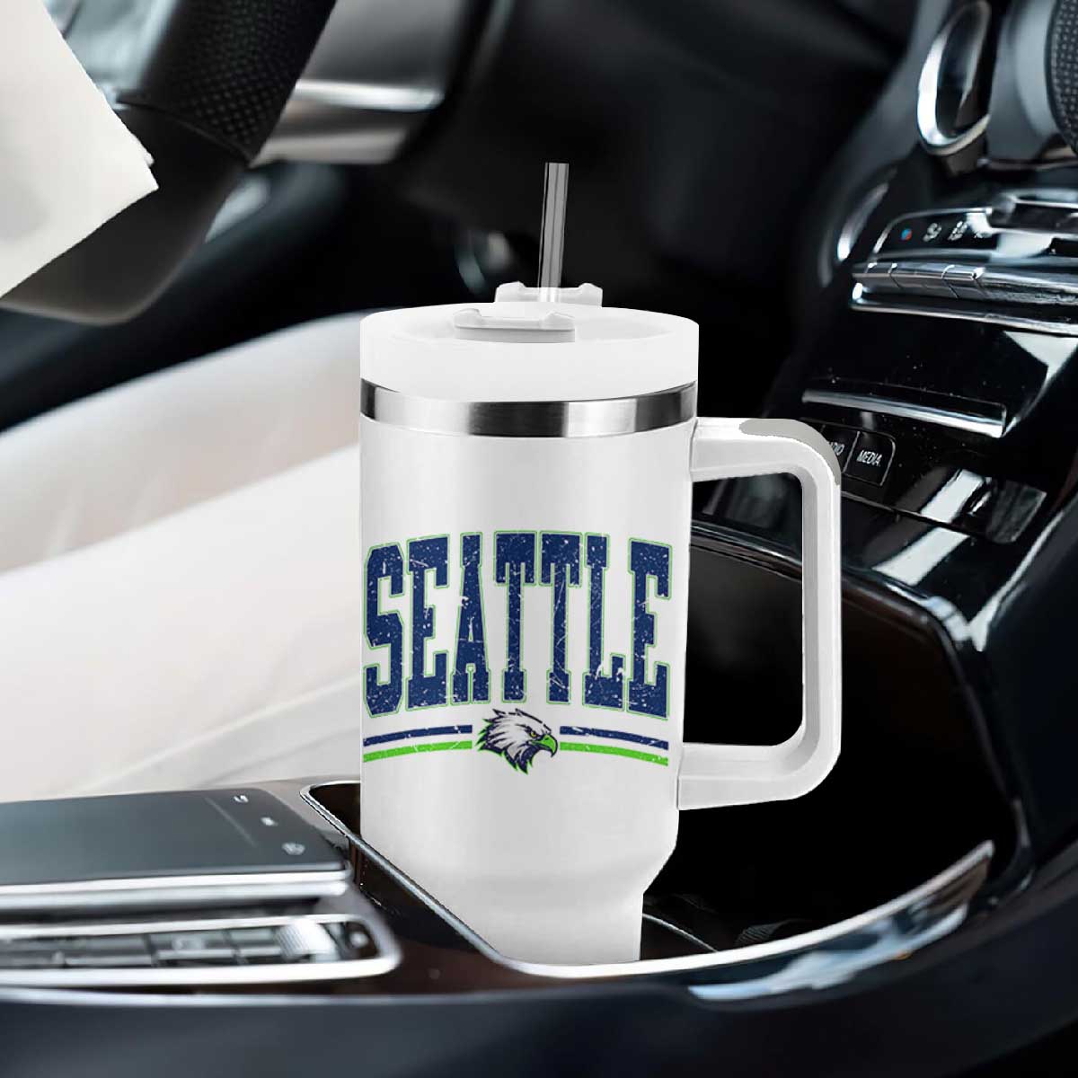 Seattle City Pride Tumbler With Handle Vintage Game Day Sports Fan Style TS02 Print Your Wear