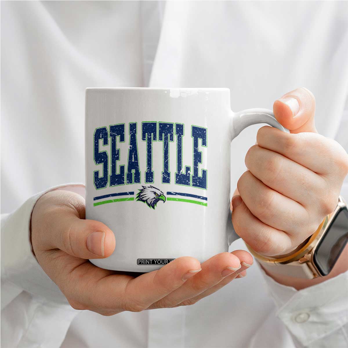 Seattle City Pride Coffee Mug Vintage Game Day Sports Fan Style TS02 Print Your Wear