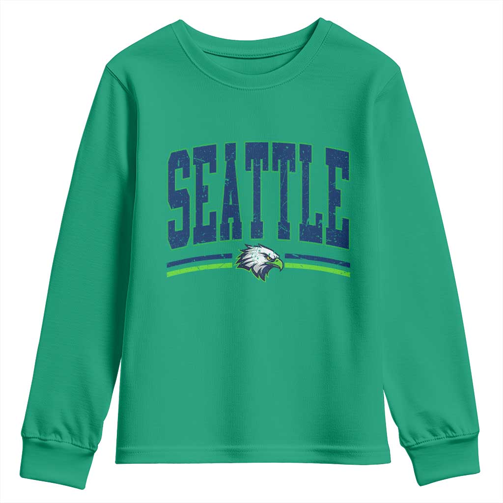 Seattle City Pride Youth Sweatshirt Vintage Game Day Sports Fan Style TS02 Irish Green Print Your Wear
