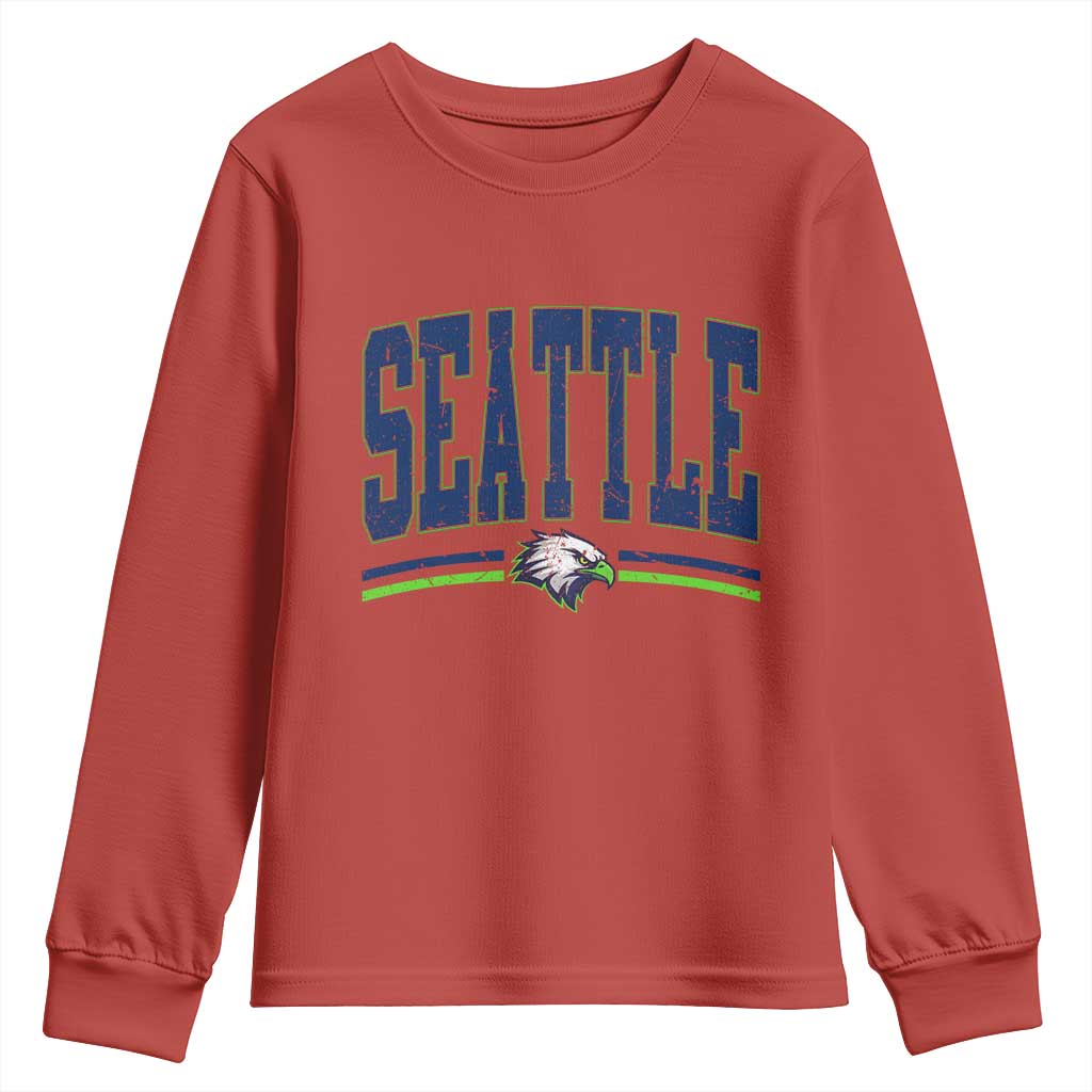 Seattle City Pride Youth Sweatshirt Vintage Game Day Sports Fan Style TS02 Red Print Your Wear