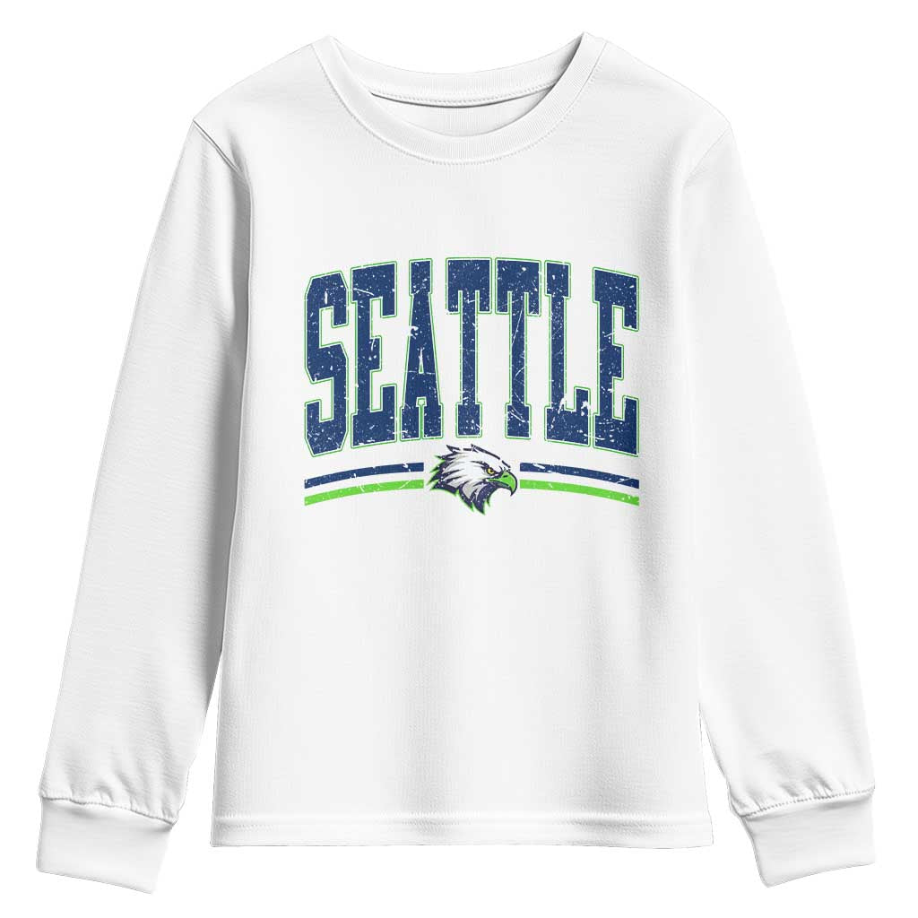 Seattle City Pride Youth Sweatshirt Vintage Game Day Sports Fan Style TS02 White Print Your Wear