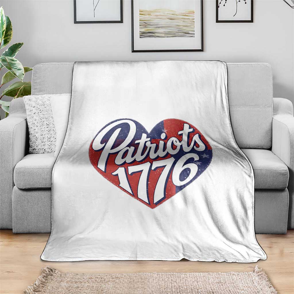 Patriots 1776 Red and Blue Heart Throw Blanket Classic Patriotic Sports Fan Style TS02 Print Your Wear