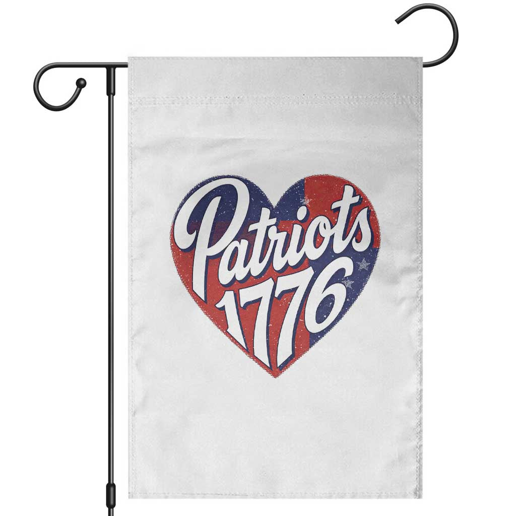 Patriots 1776 Red and Blue Heart Garden Flag Classic Patriotic Sports Fan Style TS02 White Print Your Wear