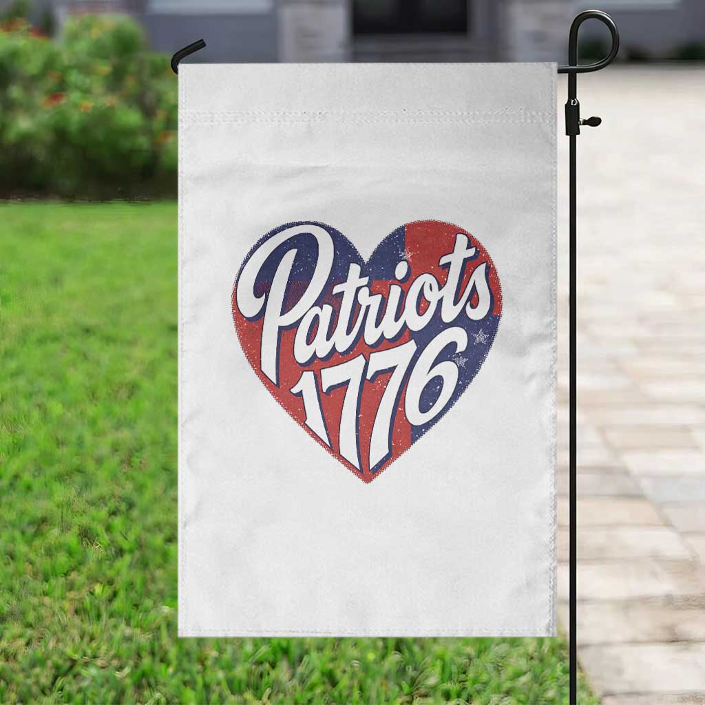Patriots 1776 Red and Blue Heart Garden Flag Classic Patriotic Sports Fan Style TS02 Print Your Wear