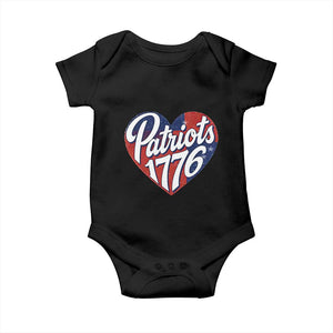 Patriots 1776 Red and Blue Heart Baby Onesie Classic Patriotic Sports Fan Style TS02 Black Print Your Wear