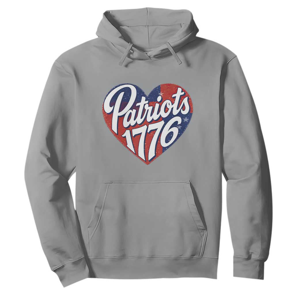 Patriots 1776 Red and Blue Heart Hoodie Classic Patriotic Sports Fan Style TS02 Sport Gray Print Your Wear
