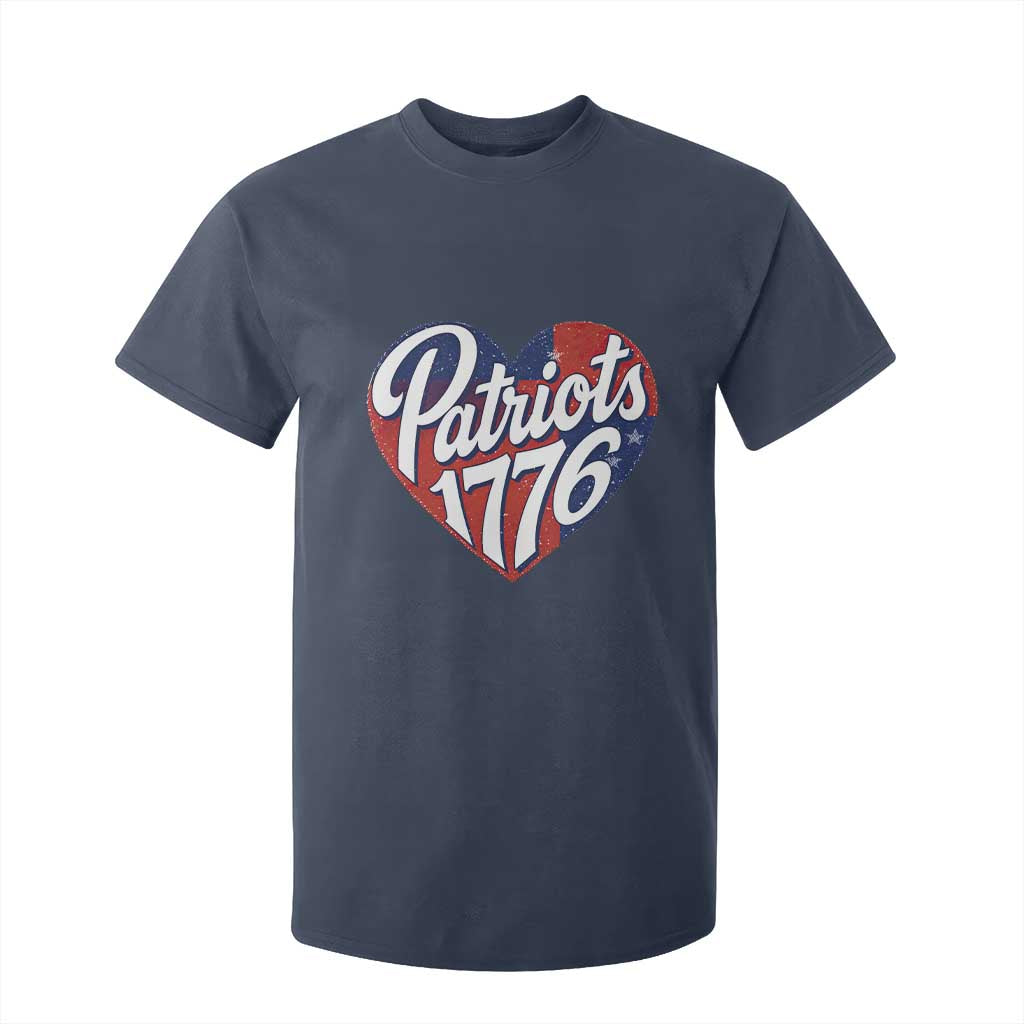 Patriots 1776 Red and Blue Heart T Shirt For Kid Classic Patriotic Sports Fan Style TS02 Navy Print Your Wear