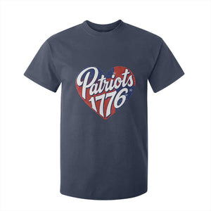 Patriots 1776 Red and Blue Heart T Shirt For Kid Classic Patriotic Sports Fan Style TS02 Navy Print Your Wear