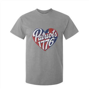 Patriots 1776 Red and Blue Heart T Shirt For Kid Classic Patriotic Sports Fan Style TS02 Sport Gray Print Your Wear