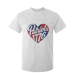 Patriots 1776 Red and Blue Heart T Shirt For Kid Classic Patriotic Sports Fan Style TS02 White Print Your Wear